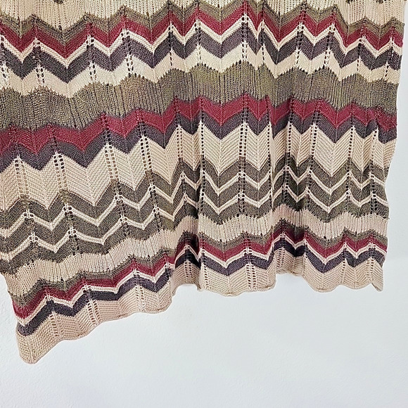 Calvin Klein Women’s Small Chevron Knit Sweater Top Y2K Style Short Sleeve - Picture 4 of 7